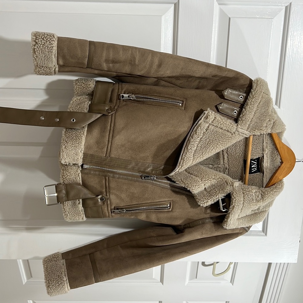 Zara Moto coat worn once sz S